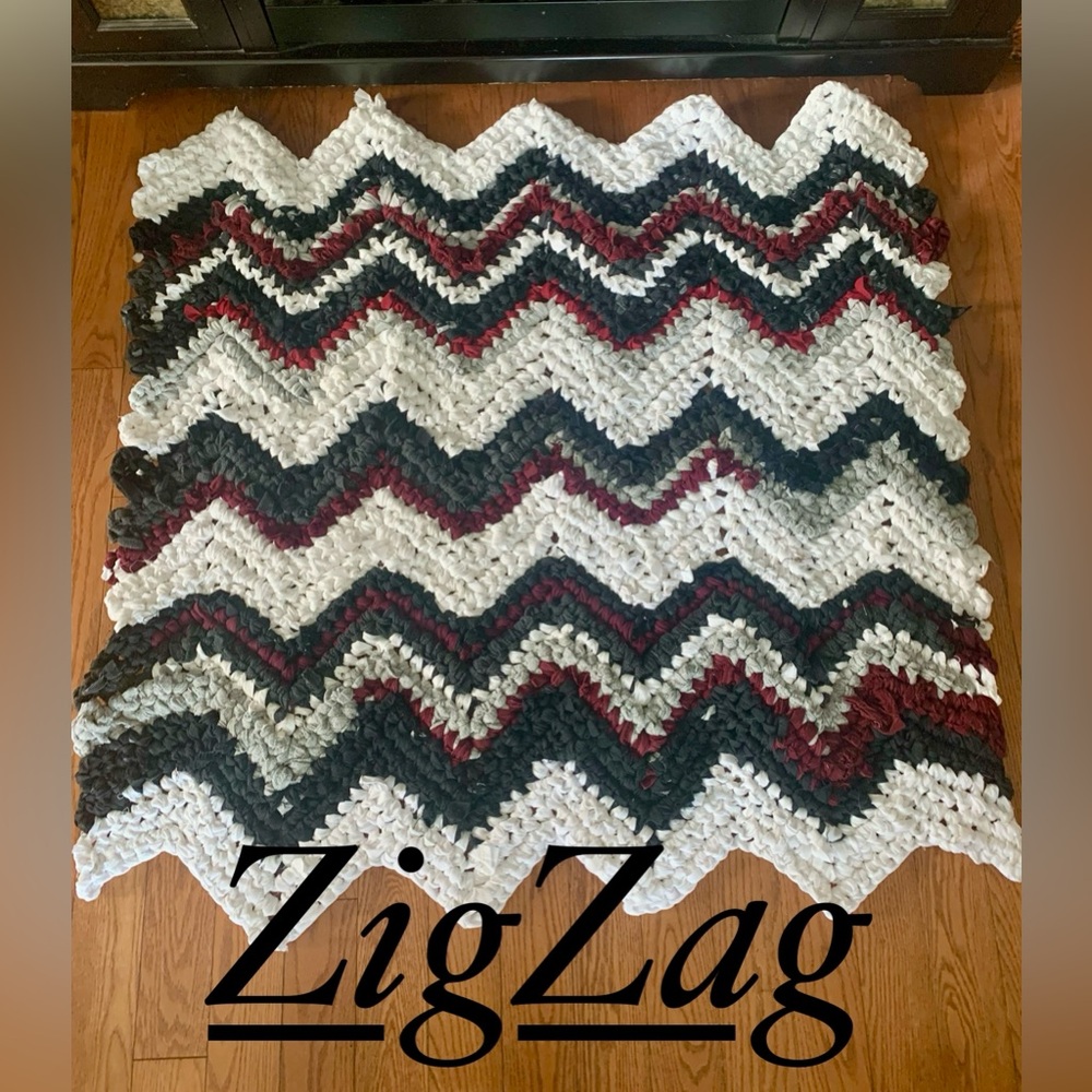 Handmade with up cycled fabric rug